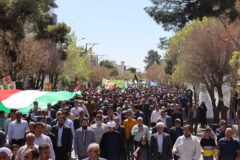 سیرجانی ها در حمایت از مردم فلسطین به خیابان‌ها آمدند